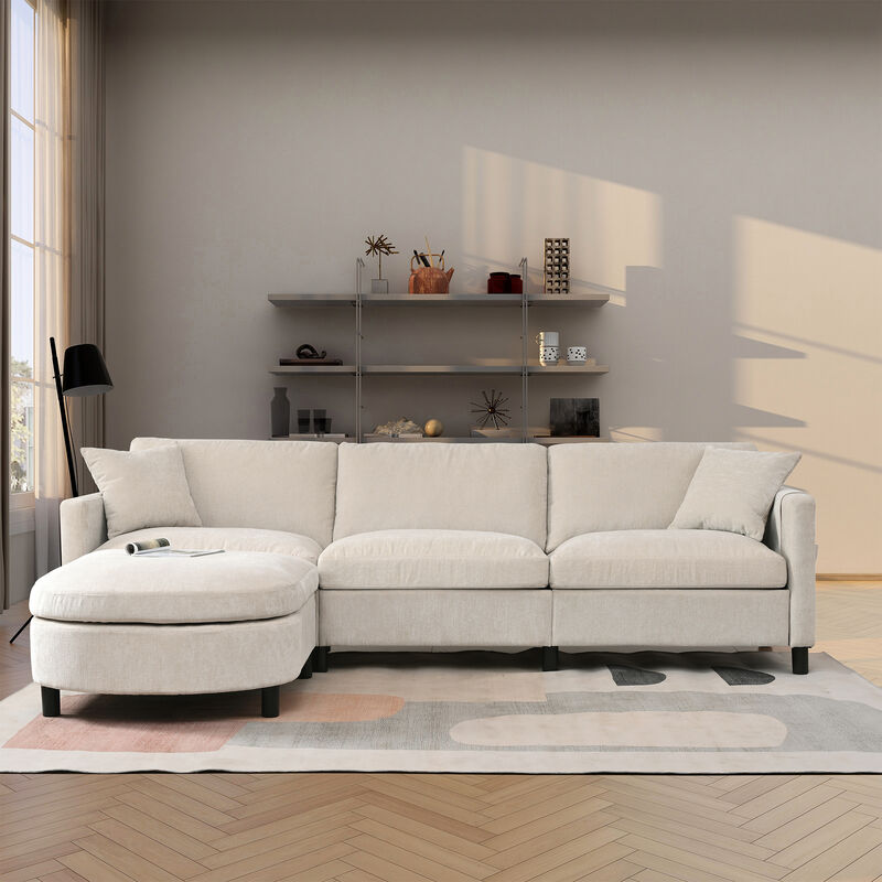 107.8" Sectional Sofa Couch 1 Ottoman image number 3