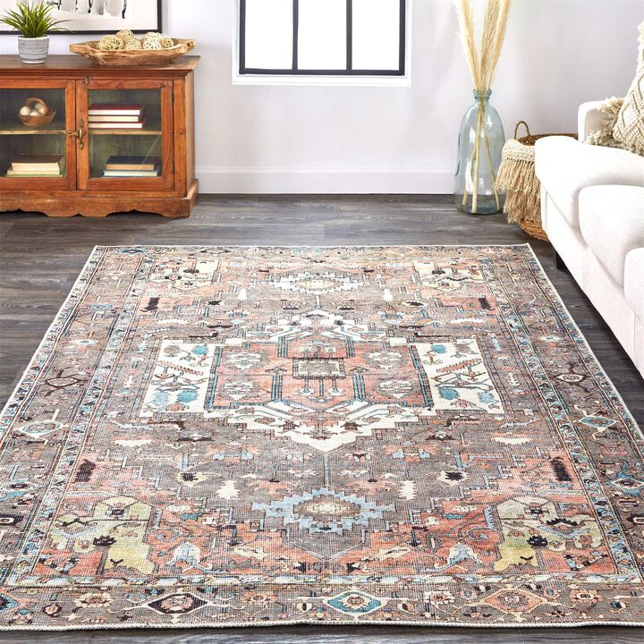 Percy 39AJF Taupe/Red/Brown 2' x 3' Rug