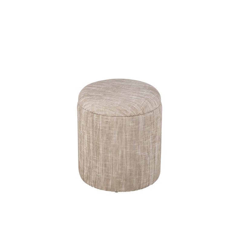 Carolina Chair & Table Handwoven Ourea Natural Striped Chenille Storage Ottoman