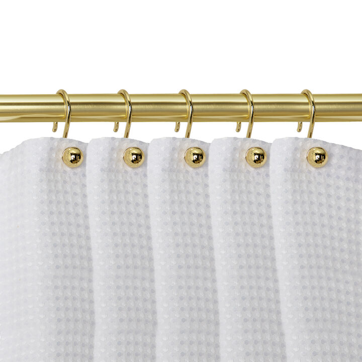 Utopia Alley Rust-Resistant Metal Shower Curtain Hooks, Decorative Round Base Design, Shower Hooks Hangers for Bathroom, Kitchen Utensils, Curtains, Clothing, Towels etc - Set of 12