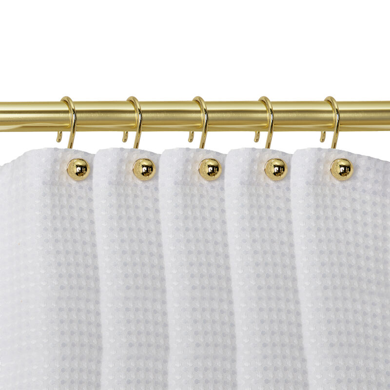 Metal Shower Curtain Hooks, Set of 12 image number 1