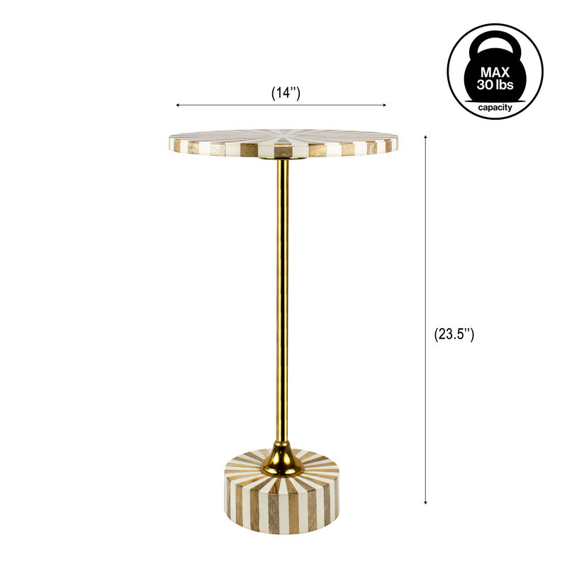 Calix Contemporary Minimalist Metal/Resin Round End Table