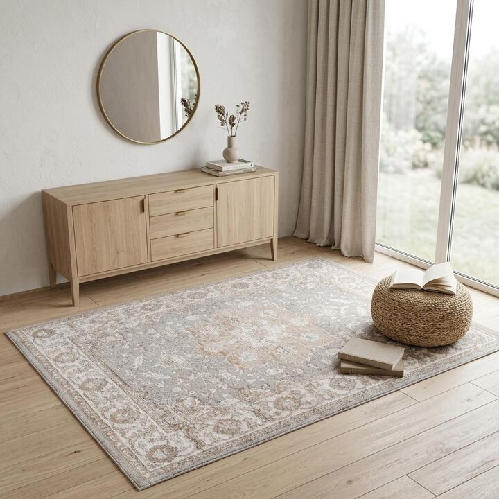 HomeRoots Oriental Distressed Area Rug
