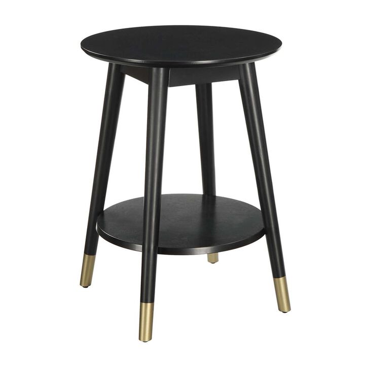 Convience Concept, Inc. Wilson Mid Century Round End Table with Bottom Shelf