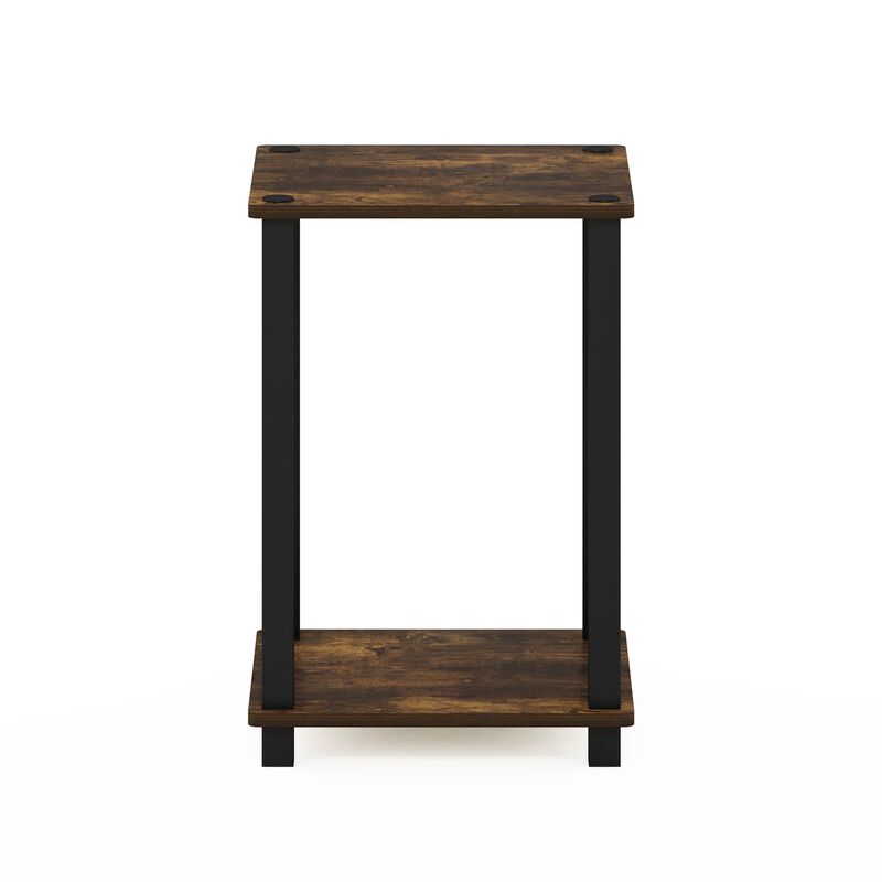 Furinno Simplistic End Table, 2-Pack, Amber Pine/Black