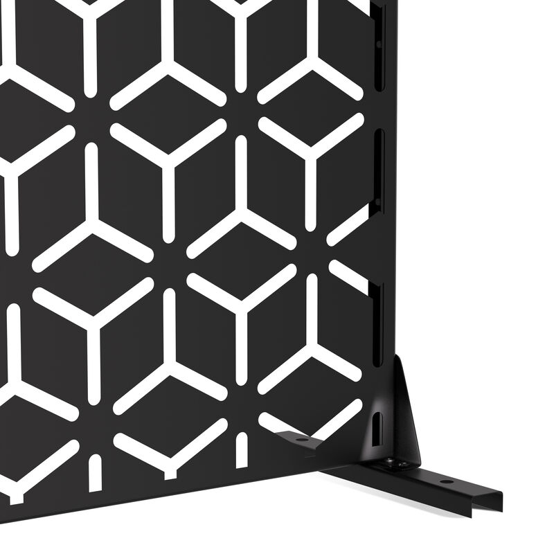 Arched Metal Outdoor Privacy Screen, Freestanding Outdoor Divider Decorative Privacy Fence