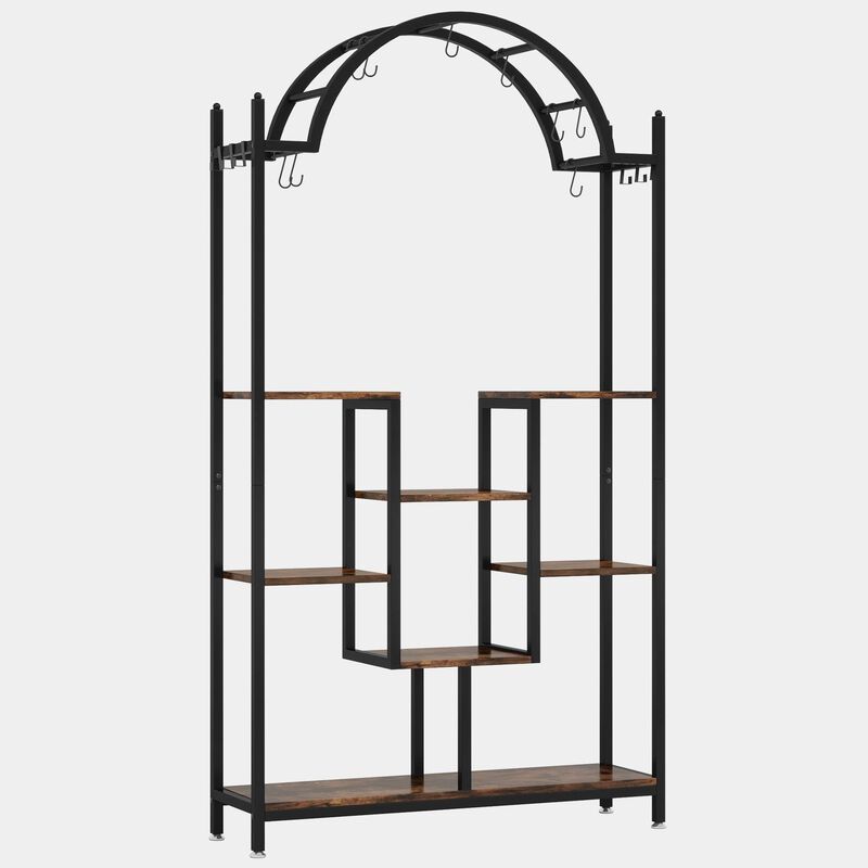 Tribesigns Arched Plant Stand Flower Stands with Hanging Hooks image number 0