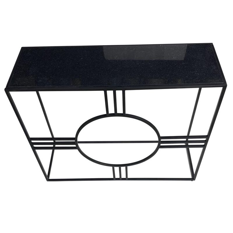 Carolina Living Marshall Console Table - Black Marble - Black