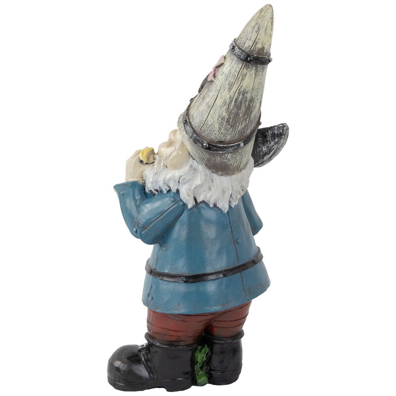 Gnome with Shovel Outdoor Garden Statue - 15.25" image number 4