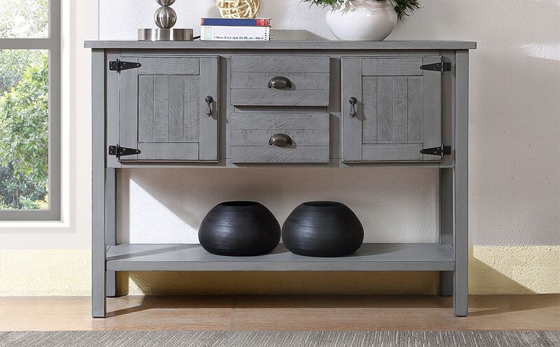 Sideboard Console Table  Storage Cabinet with 2 Drawers, Bottom Shelf, and Spacious Compartments for Home Organization