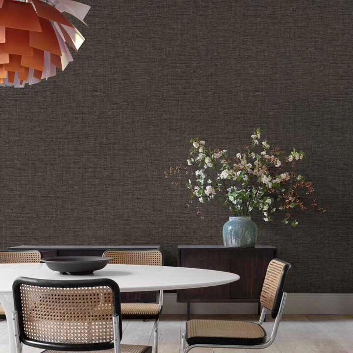Concept Rough Textile Black Wallpaper CO1014