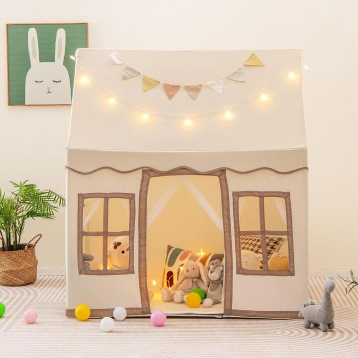 Hivvago Toddler Large Playhouse with Star String Lights