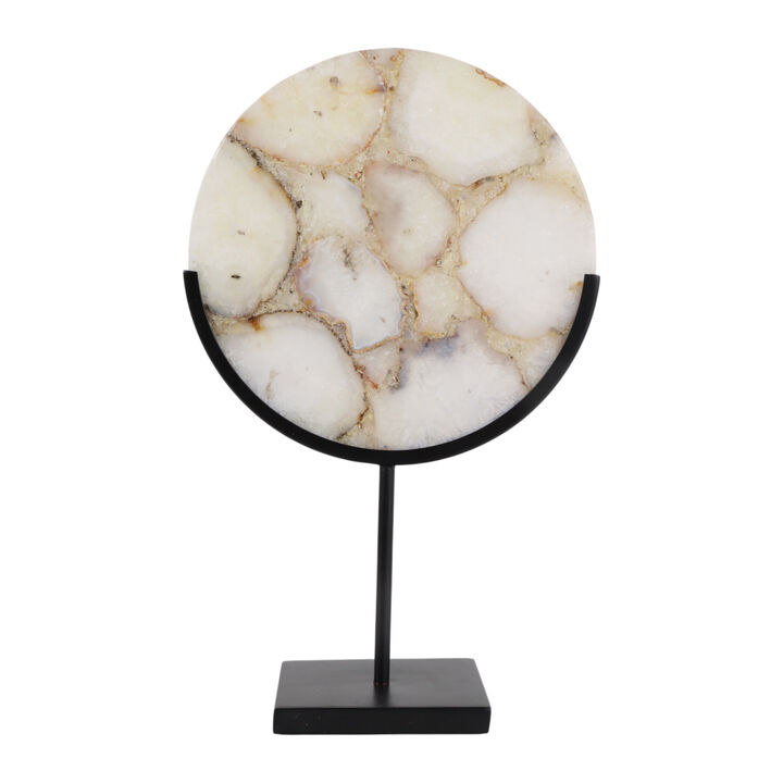 17x10" Agate Disc On Stand, Multi