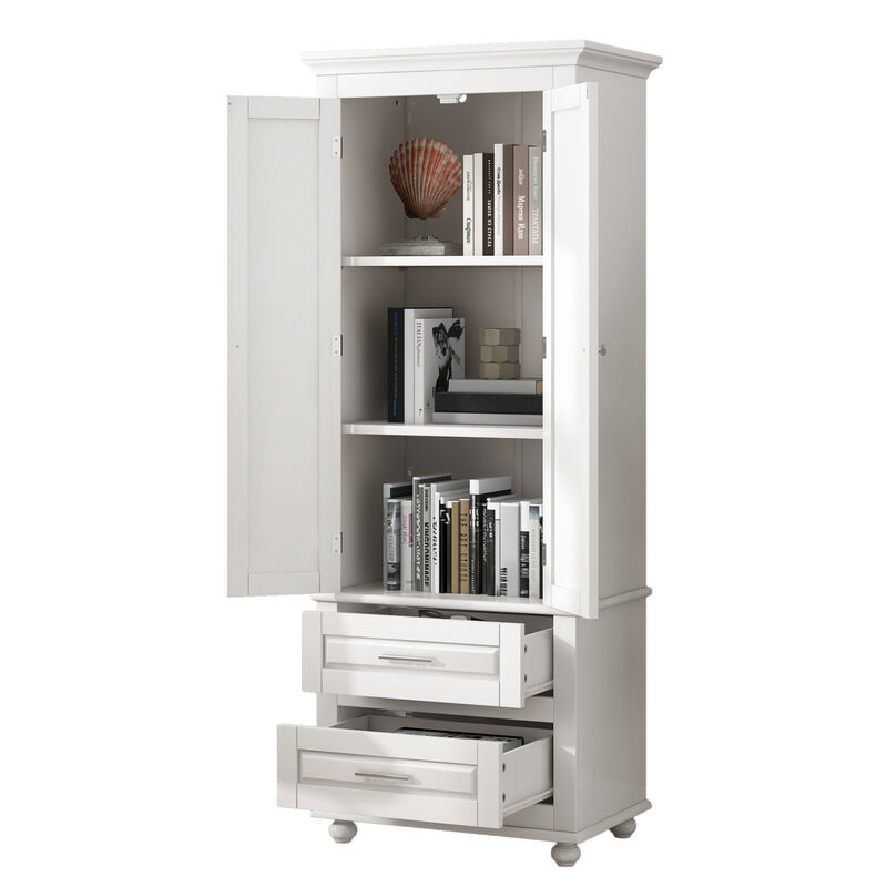 Streamdale Tall Storage Cabinet With Two Drawers For Bathroom/Office image number 9