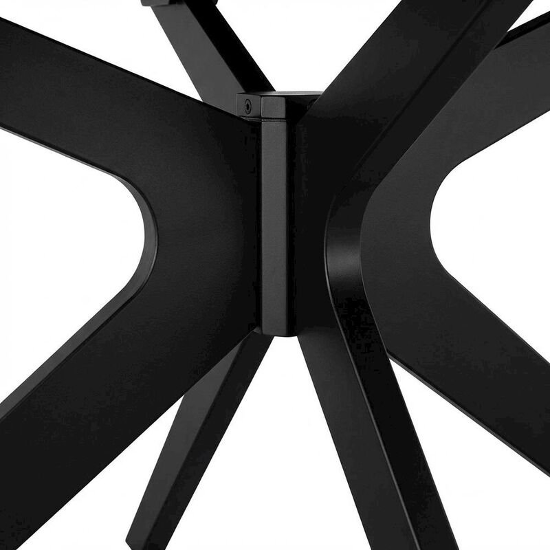 Black Oval Wood Dining Table, Modern Style, Seats 8 image number 5