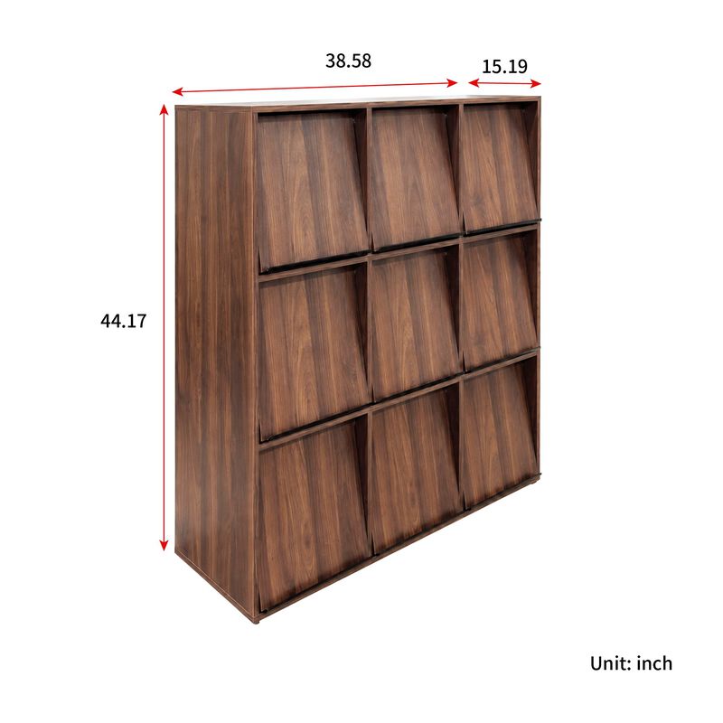 Heskmo 9‑Cubby Flip‑Door Cube Bookcase image number 9