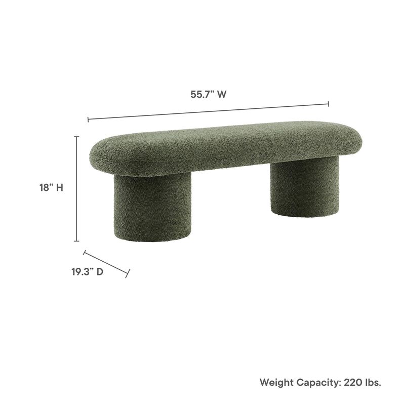 Modway Orla Chenille Upholstered Bench in Cream image number 2