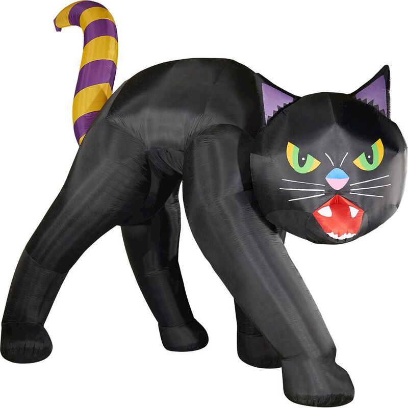 Haunted Hill Farm 10ft Inflatable Black Cat with Lights