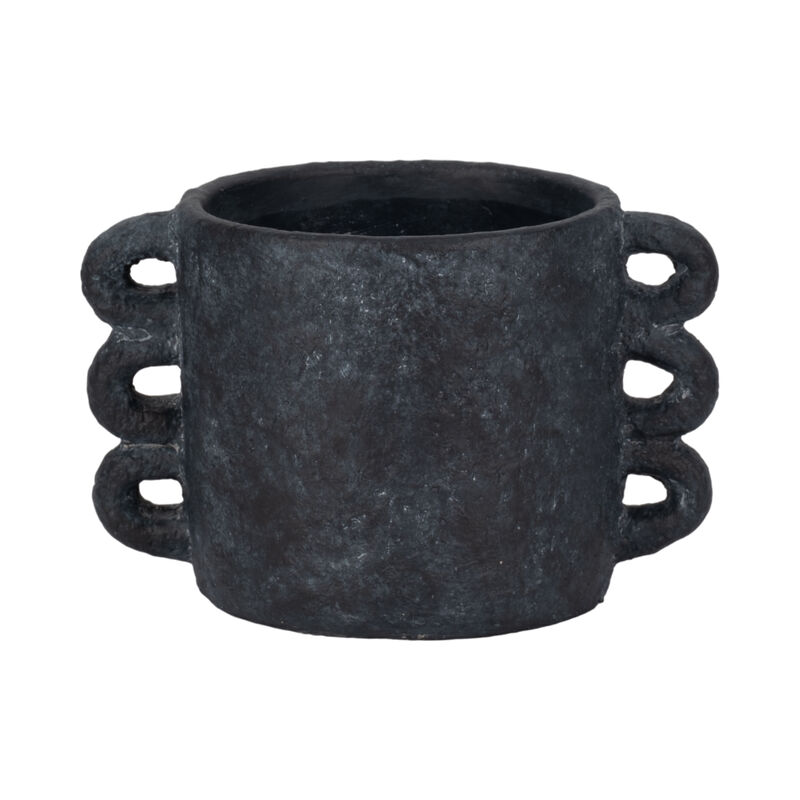 10" Black Arch Handle Planter