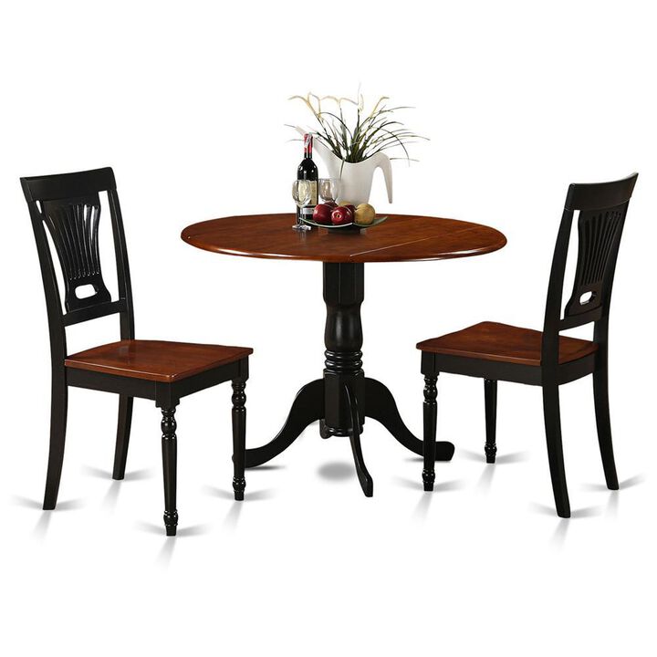 3 Pc small Kitchen Table and Chairs set-round Table and 2 dinette Chairs.