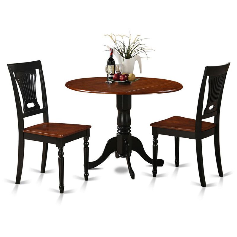 3 Pc small Kitchen Table and Chairs set-round Table and 2 dinette Chairs.