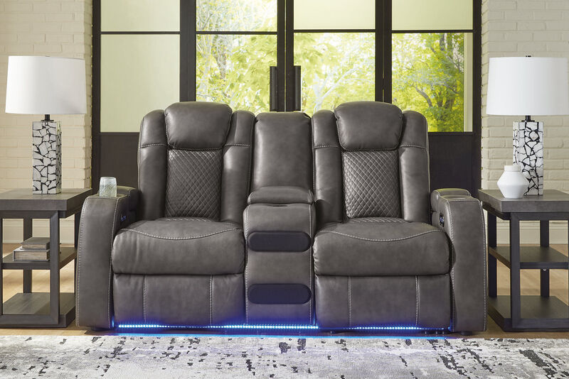 Fyne-Dyme Power Reclining Loveseat with Console image number 1