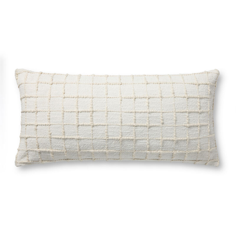 Mary PMH0040 Ivory 12''x27'' Down Pillow by Magnolia Home by Joanna Gaines x Loloi