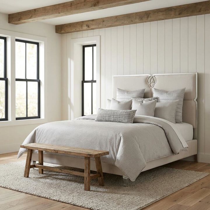 Michael Amini Casey 9-Piece Queen Comforter Set - Platinum