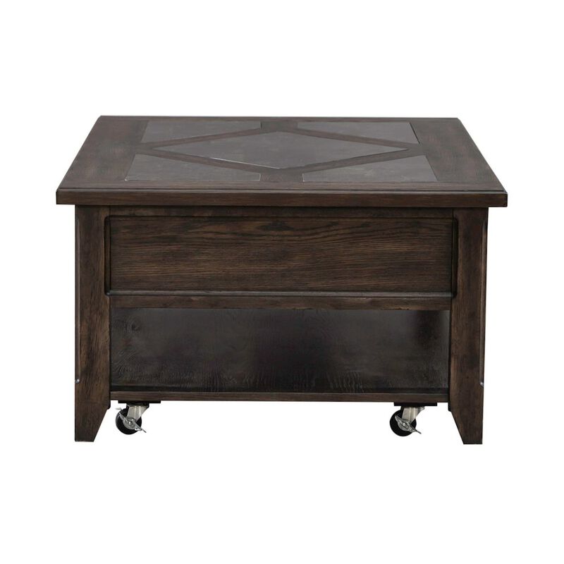 Liberty Furniture Living Room Rectangular Cocktail Table Traditional - Saddle Brown Oak Wood image number 3