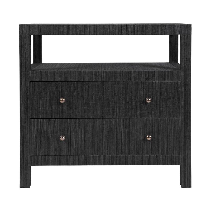 Butler Specialty Nora 28 in. W Raffia 2 Drawer Nightstand with Top Open Shelf, Blue image number 5