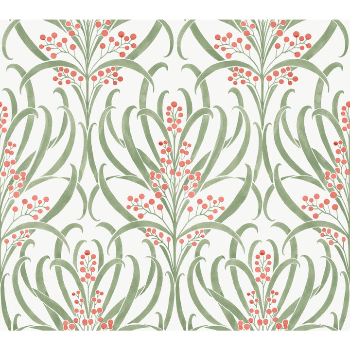 Calluna White & Berry Metallic Wallpaper