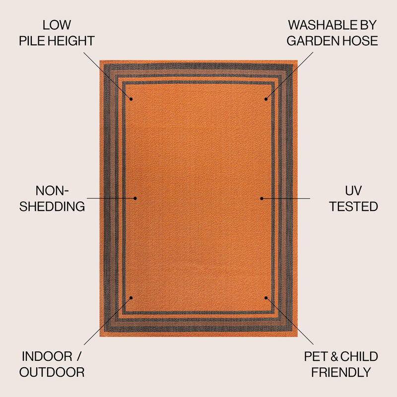 James Modern Border Stripe Indoor/Outdoor Area Rug