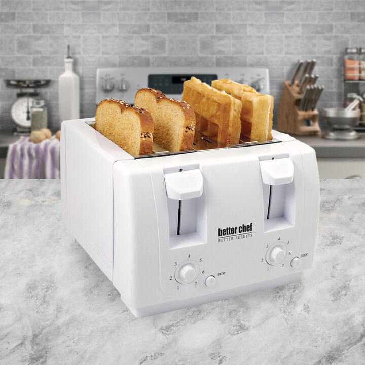 Better Chef 4 Slice Dual-Control Toaster in White