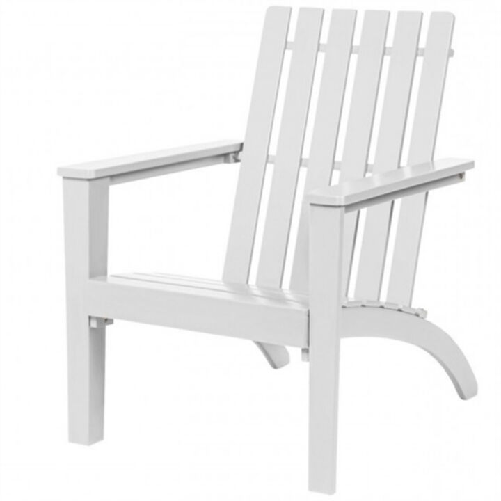 Indoor/Outdoor Acacia Wood Adirondack Lounge Armchair &ndash; Weather-Resistant Chair for Patio, Deck, or Garden