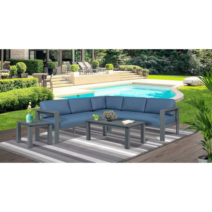 Crafters and Weavers Sardinia Aluminum Frame Outdoor Sectional Sofa