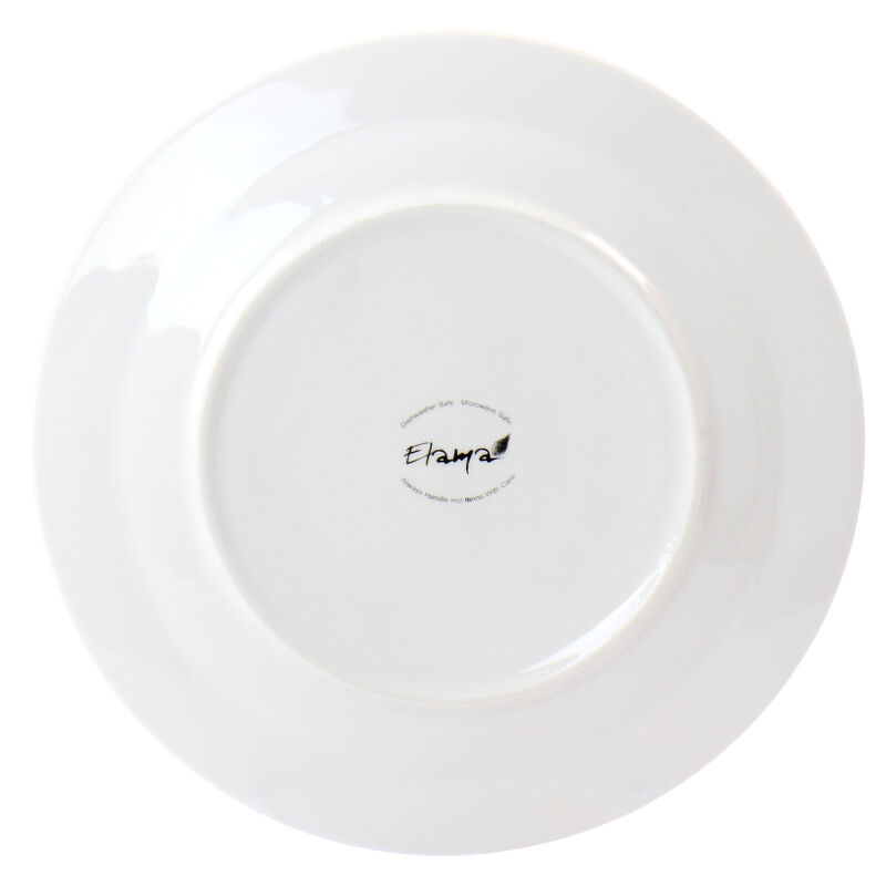 Elama Blue Fiesta 16 Piece Round Porcelain Dinnerware Set