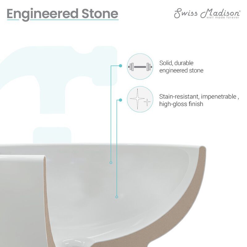 60" Vanity Top Bathroom Sink image number 6