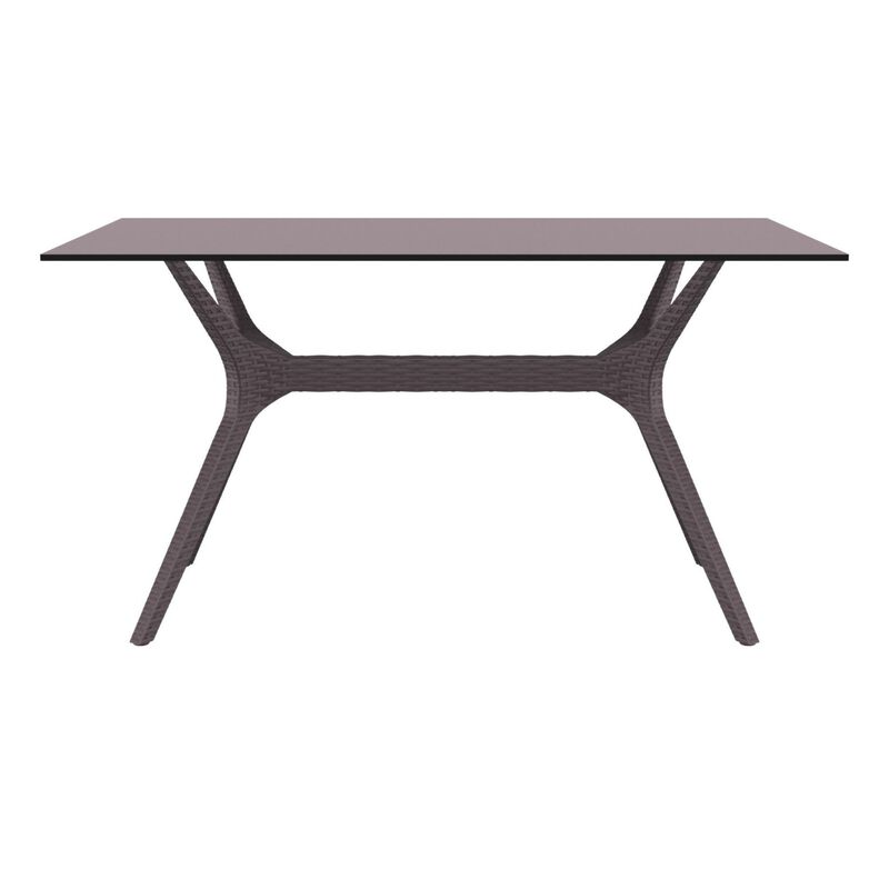 55" White Solid Rectangular Patio Dining Table