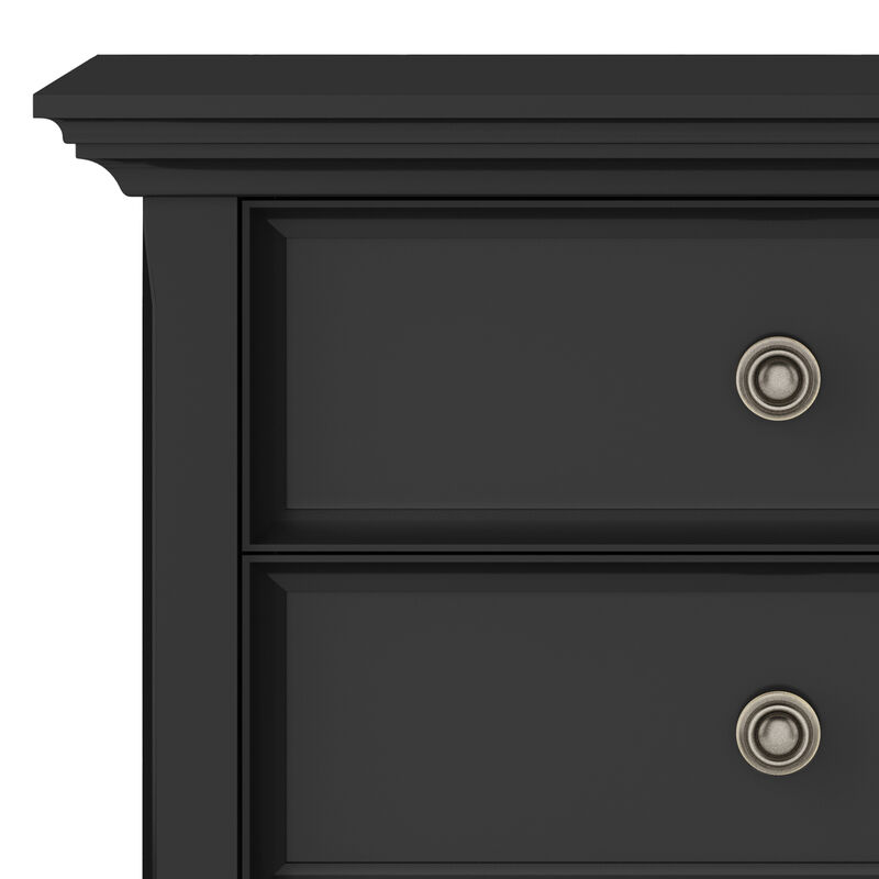Amherst SOLID WOOD 24 inch Wide Traditional Bedside Nightstand Table in Black