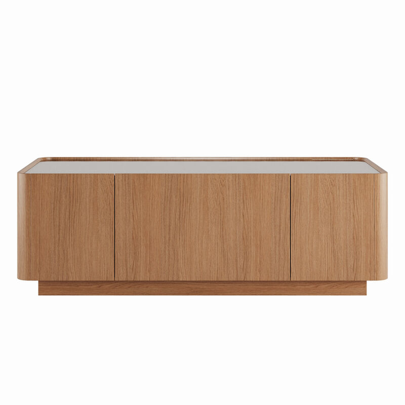 Jomwex Mid-Century Modern Glass Top Coffee Table image number 5