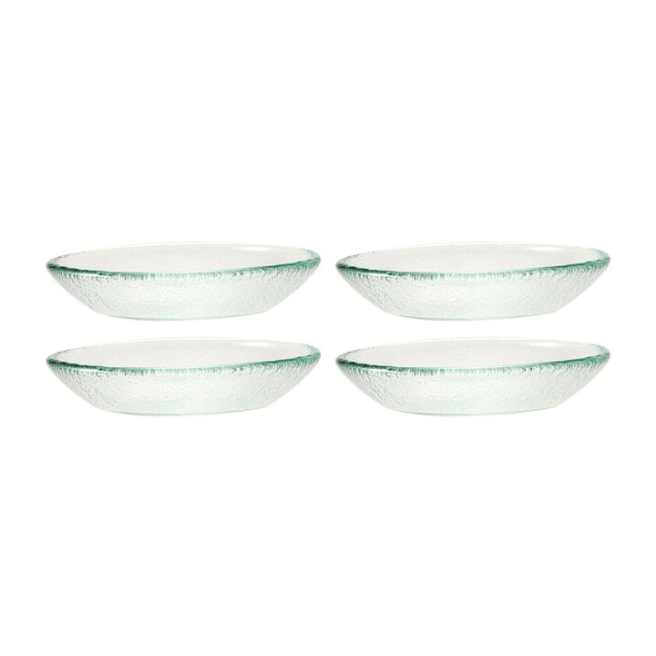 Turgla Fusion Glass dia.5.5" h:1.25" 8 oz. Round Clear Glass Bowl (Set of 4)