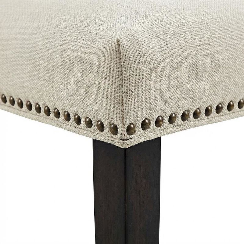 Fabric dining chair with backrest and cushioned seat, modern sturdy construction image number 6