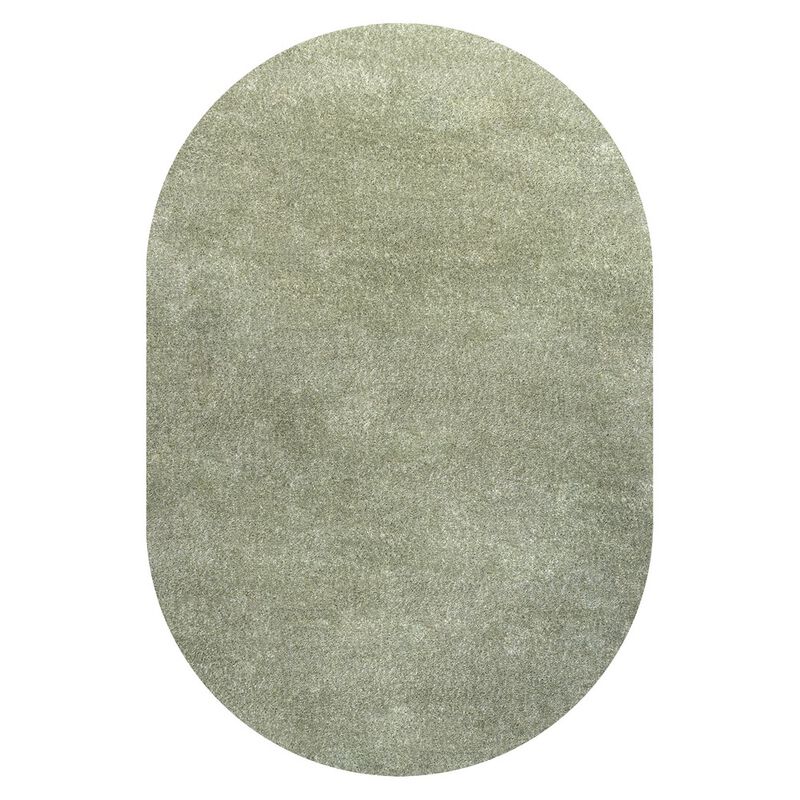 Haze Solid Low Pile Oval Area Rug