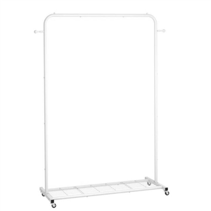 Modern Garment Rack Clothes Hanging Rod with Lockable Wheels