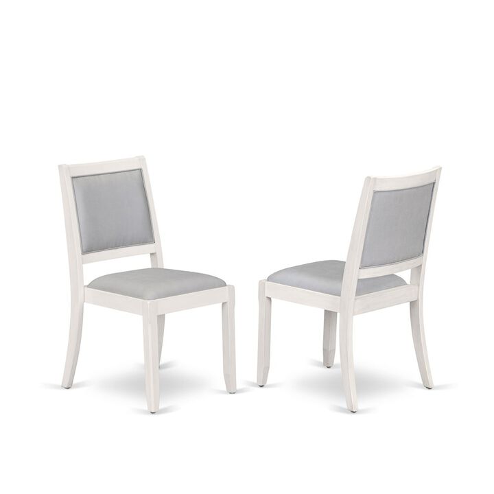 Dining Room Chair with Light Gray Faux Leather and upholstered back