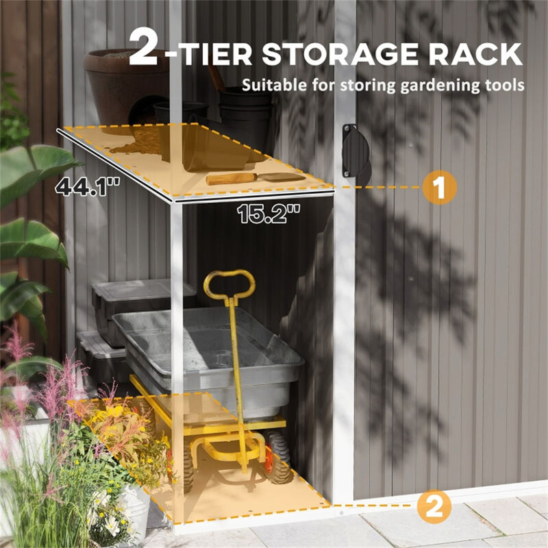 Steel Storage Cabinet for Garden Tools and Outdoor Equipment Organization image number 3