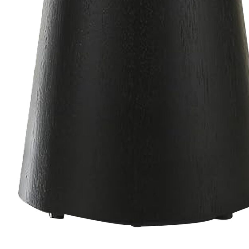 Kily Side End Table, Cone Pedestal Base, 20 Inch Round Top in Black image number 4