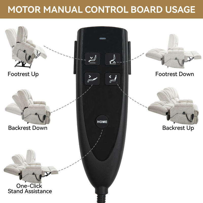 Power Lift Recliner with Dual Motors, Heat & Massage, Medium-Firm, Infinite Positions, Heavy Duty Electric Chair up to 350 lbs