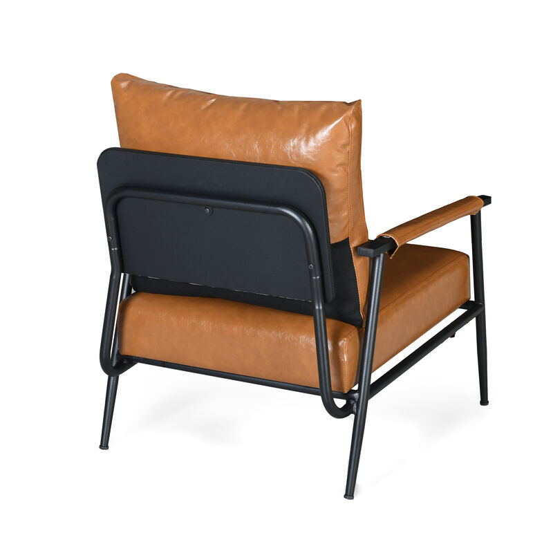 Merax Mid-Century Modern Faux Leather Accent Chair