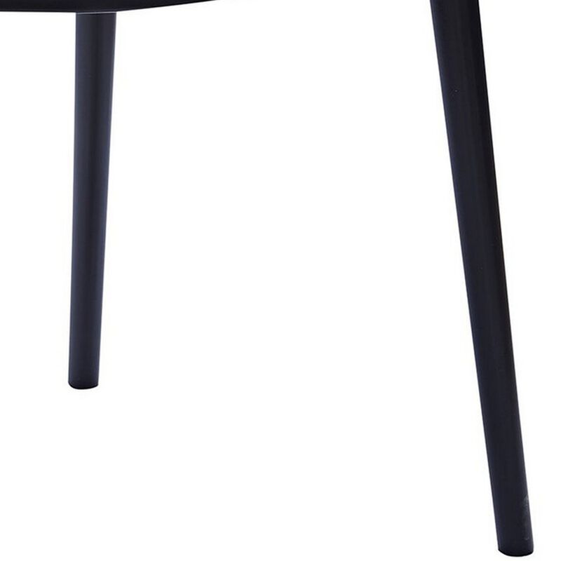 Geni 23 Inch Side Dining Chair Set of 4, Indoor Outdoor, Black Finish - Benzara